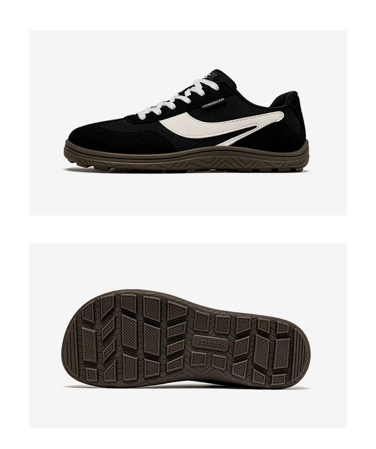 Hobibear Scarpe Larghe a Piedi Nudi Minimaliste Uomo Donna Zero Drop Sneakers Passeggio Retrò Rete Pelle Artificiale