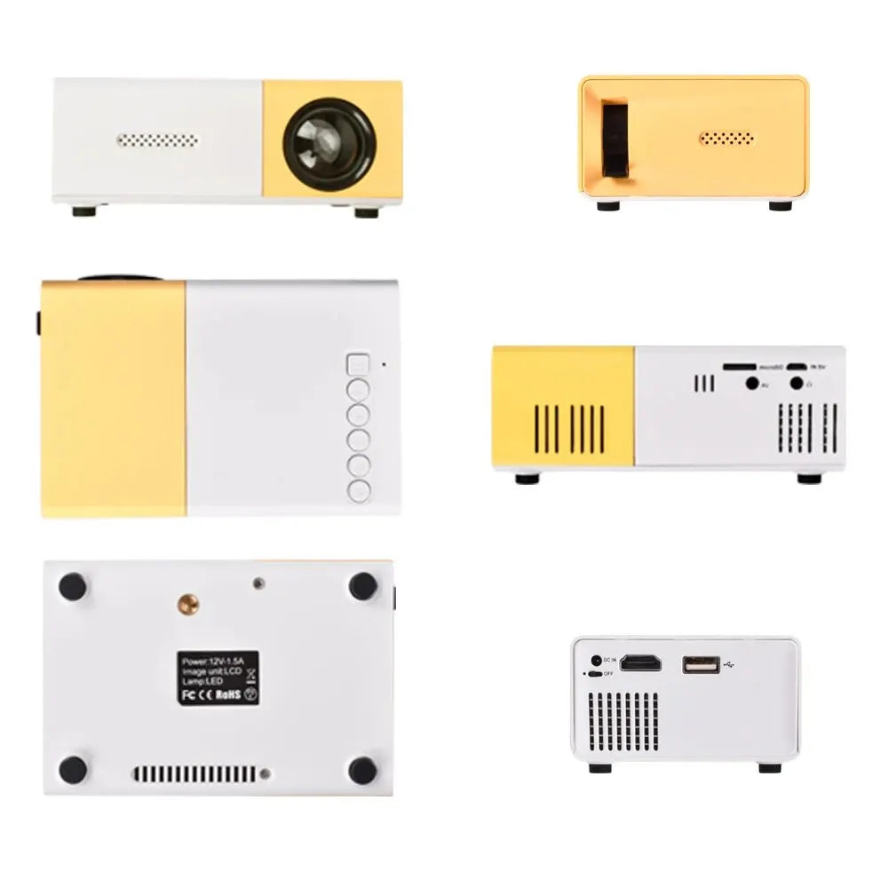 YG300 Mini Proiettore LED Aggiornato 1000 Lumen Risoluzione 320x240 HDMI Compatibile USB Lettore Multimediale Domestico