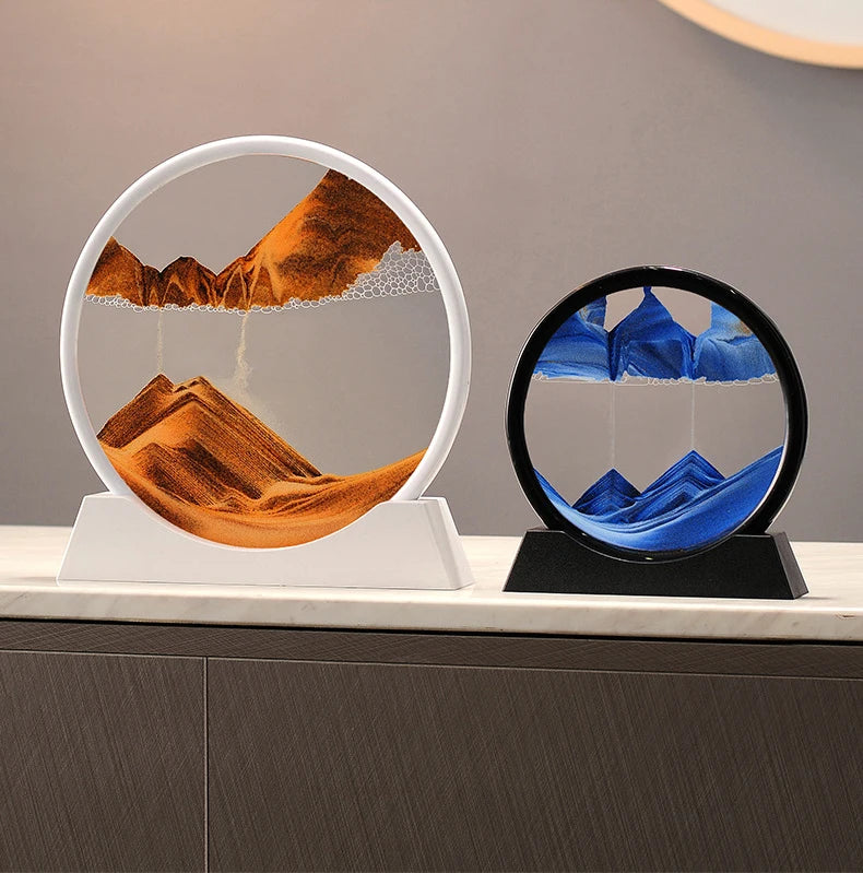 Clessidra Liquida 3D Arte Sabbia In Movimento In Vetro Regalo Originale Decorazione Per Casa E Ufficio