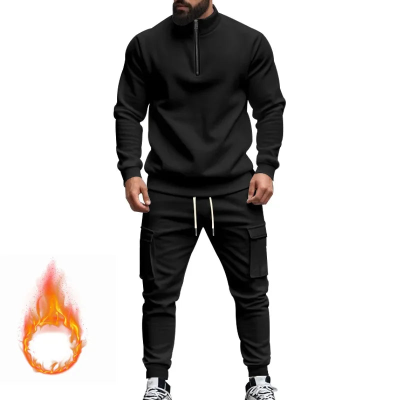 Pantaloni Sportivi Con Cerniera Calda In Velluto Da Uomo Casual Autunno Inverno 2024