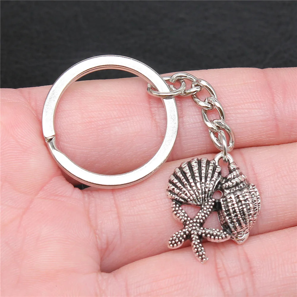 Portachiavi Tema Animali Marino Conchiglia Tartaruga Marina Cavalluccio Marino Polpo Calamari Stella Marina Sirena Regalo