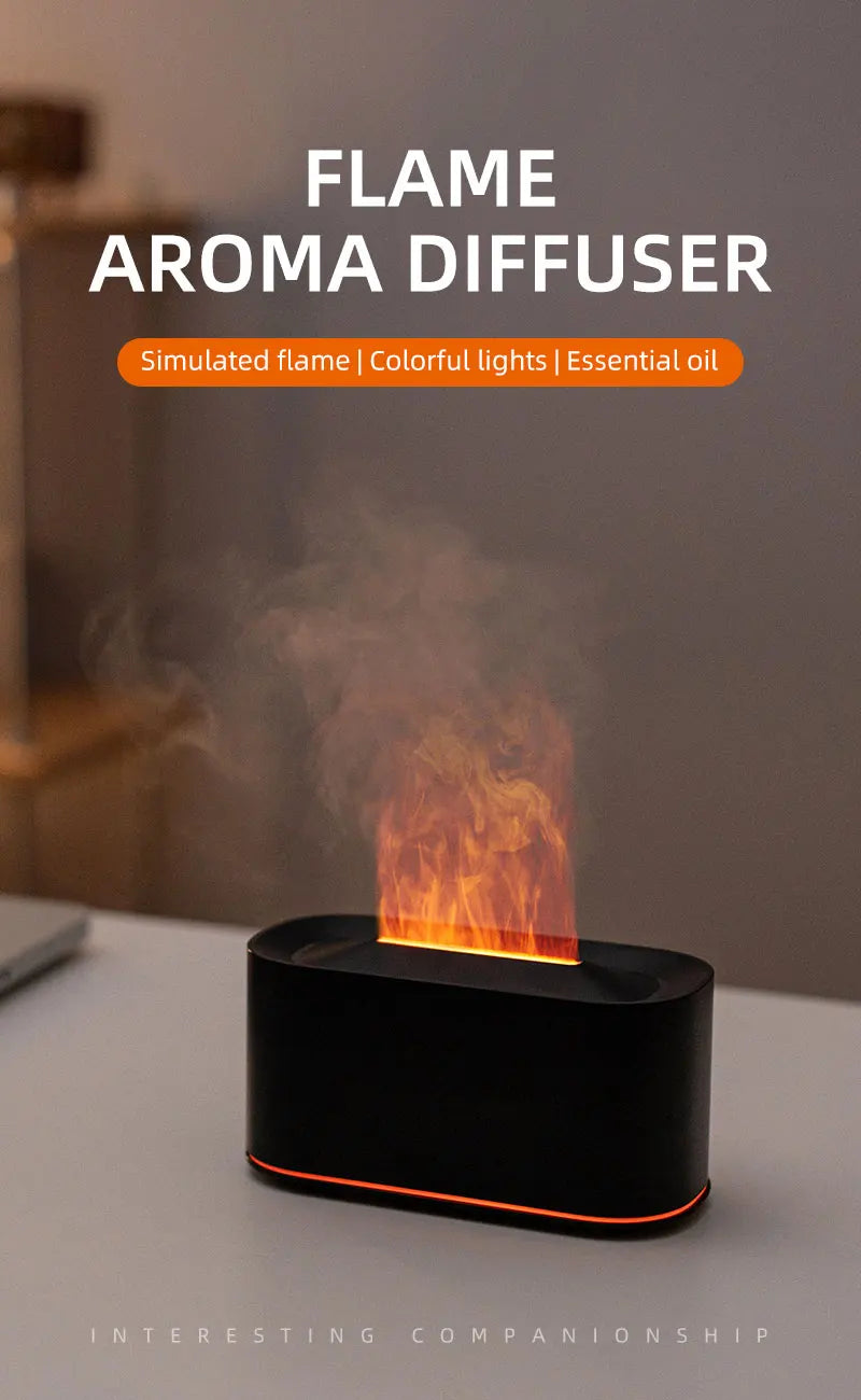 Diffusore Di Aromaterapia Con Effetto Fiamma E Nebbia Fredda Umidificatore Silenzioso Per Casa E Camera Da Letto