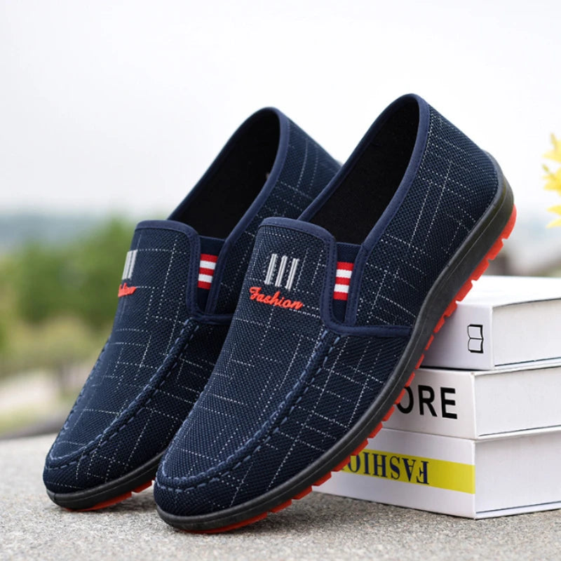 Scarpe Da Uomo In Tela Estiva Traspiranti Slip On Basse Leggere Casuali Mocassini Sneakers