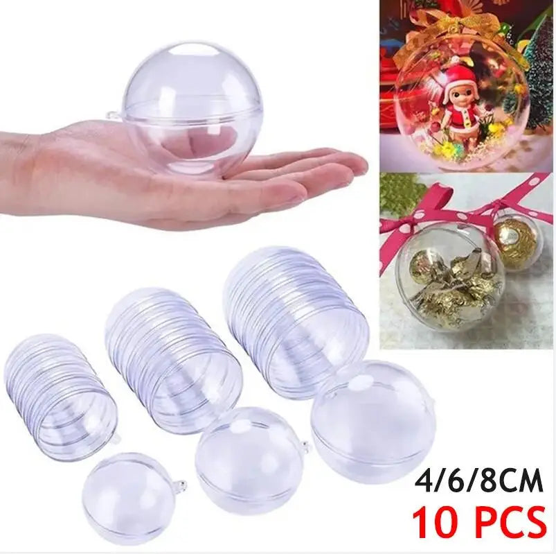 Palline Natalizie Trasparenti In Plastica 10 Pz Per Albero Di Natale Decorazione Casa Regalo Di Nozze