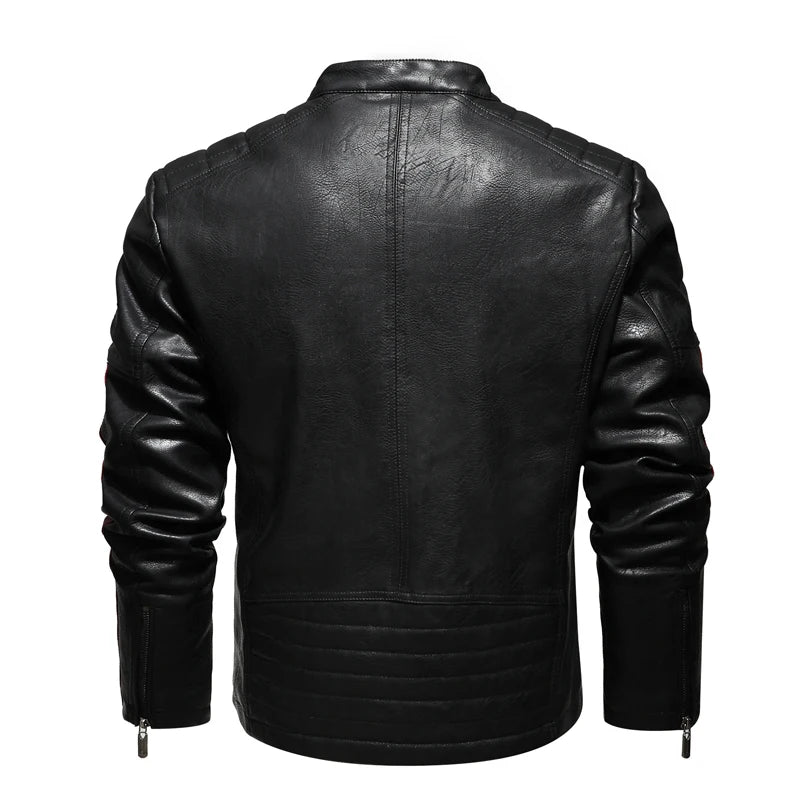 Dimusi Giacche Invernali Uomo In PU Stile Moto Vintage Cerniera Ecopelle Biker Con Cappuccio Nero Blu Rosso Vino