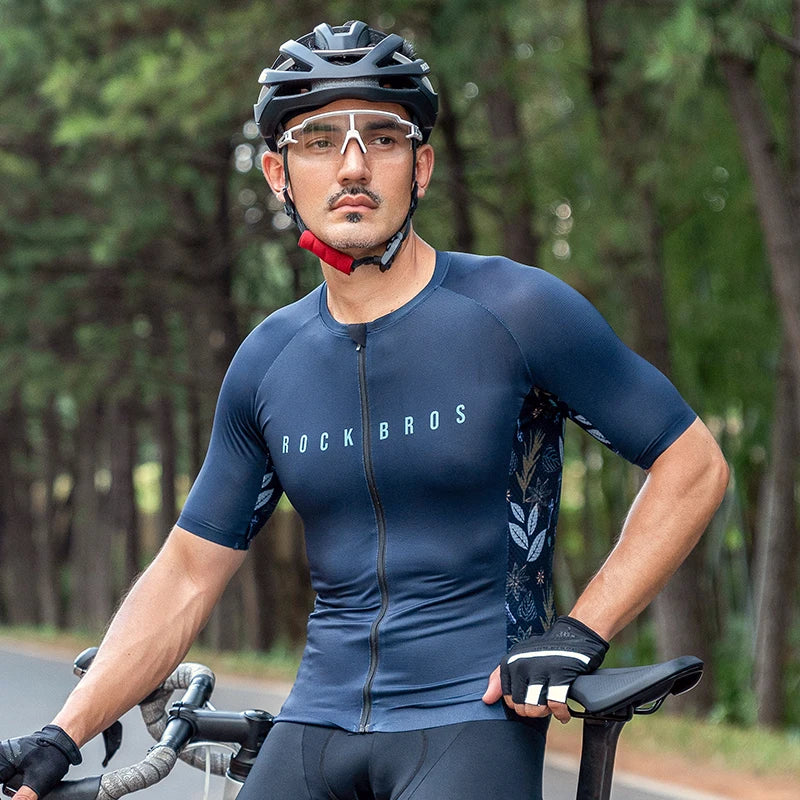 Maglia Da Ciclismo RockBros MTB Uomo Abbigliamento Estivo Traspirante Con Cerniera YKK Alta Qualità
