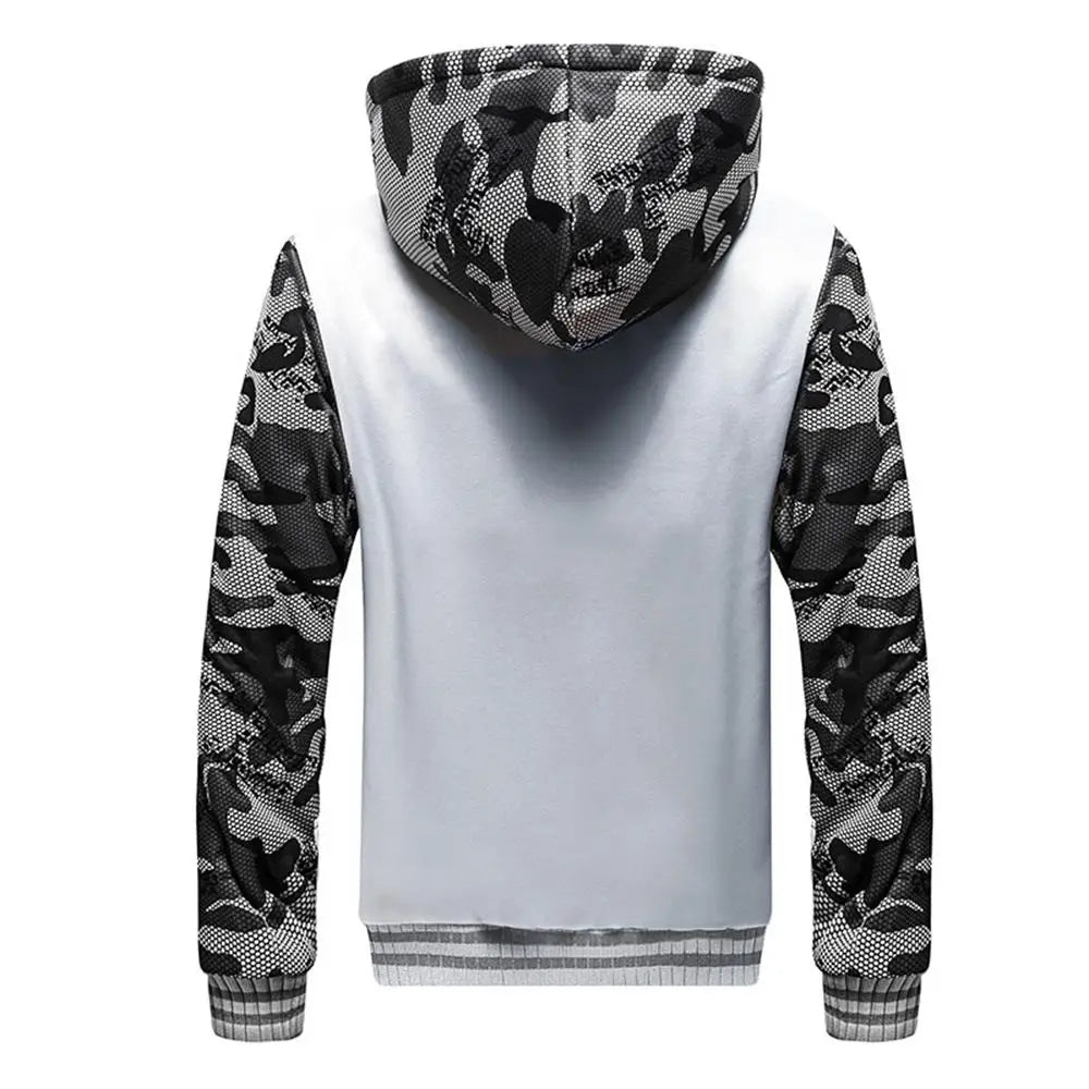 Giacca Invernale Da Uomo Camouflage Con Cappuccio In Pile A Manica Lunga Streetwear Abbigliamento Uomo