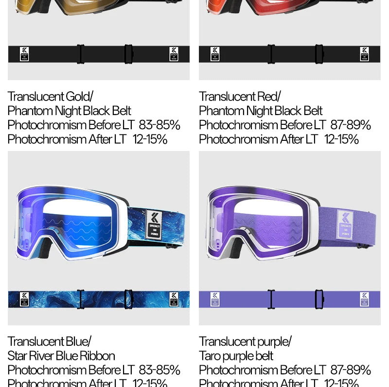 Kapvoe Occhiali Da Neve Magnetici Flip Over Fotocromatici UV400 Antinebbia Uomo Donna TPU Lenti In Policarbonato