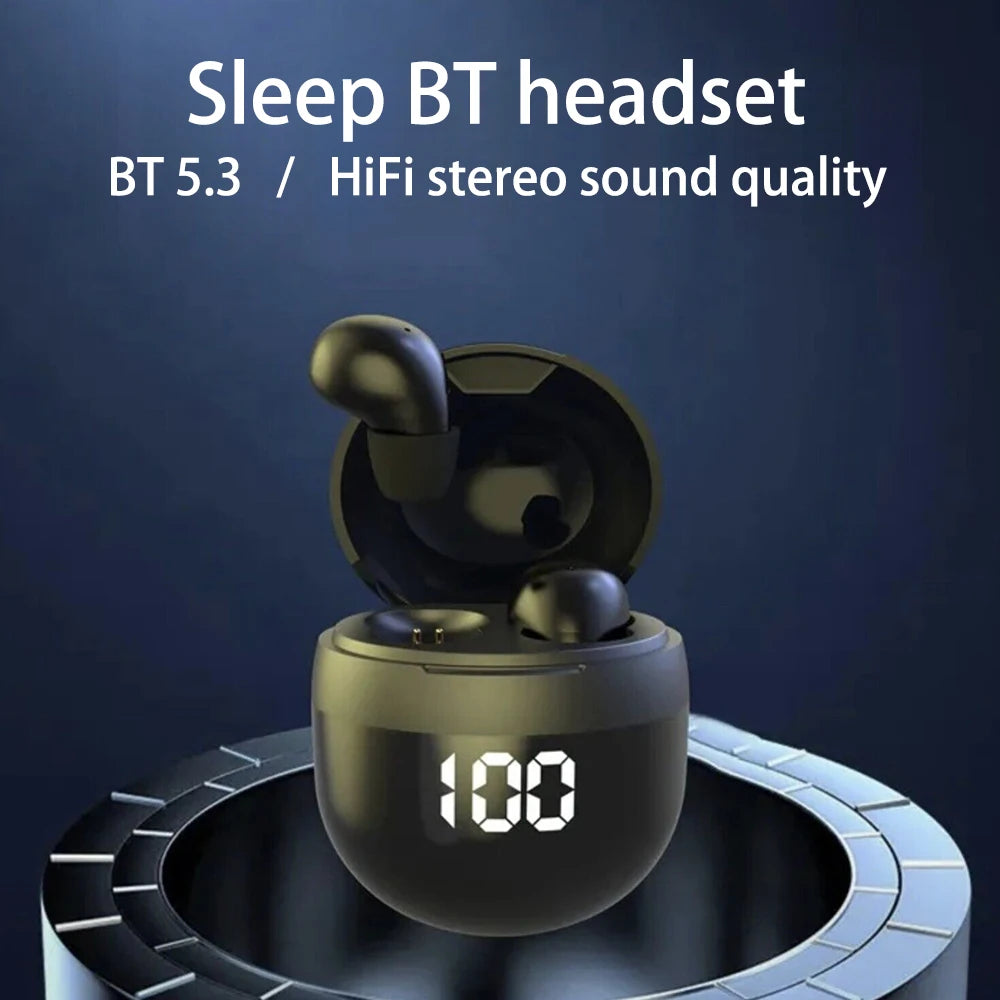 SK18 Mini Cuffie Invisibili Wireless Bluetooth 5.3 Con Microfono Cancellazione Del Rumore HD Per Dormire Con Bassi