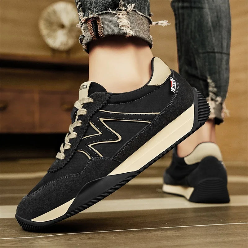 Sneakers Casual Uomo Designer Retro Scarpe Da Corsa In Microfibra Tessuto Pelle Traspirante Con Plateau Interno