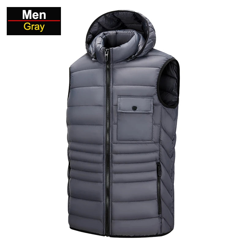 Gilet Termico Impermeabile Uomo CHRLCK per Trekking Campeggio Caccia Sci Pesca Invernale Taglia Grande Caldo e Leggero