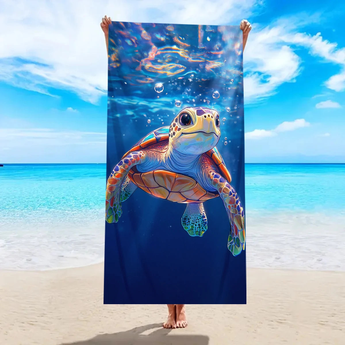 Telo Mare Stampato Con Animali Tartaruga Da Spiaggia Assorbente Ad Asciugatura Rapida Per Nuoto Sportivo AllAria Aperta