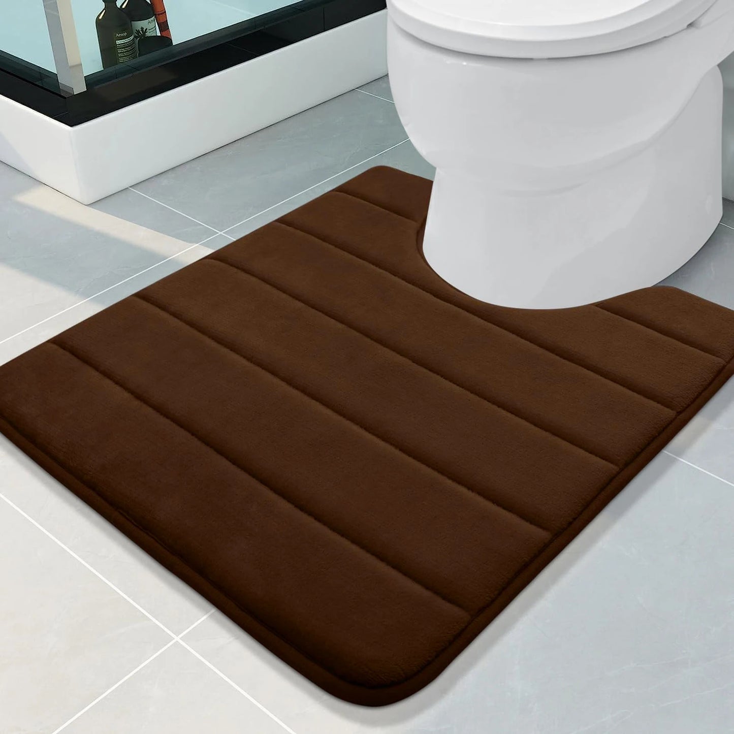 Tappetino Da Bagno A Forma Di U 50x60 Cm Memory Foam Assorbente Antiscivolo Per Pavimento Del Bagno