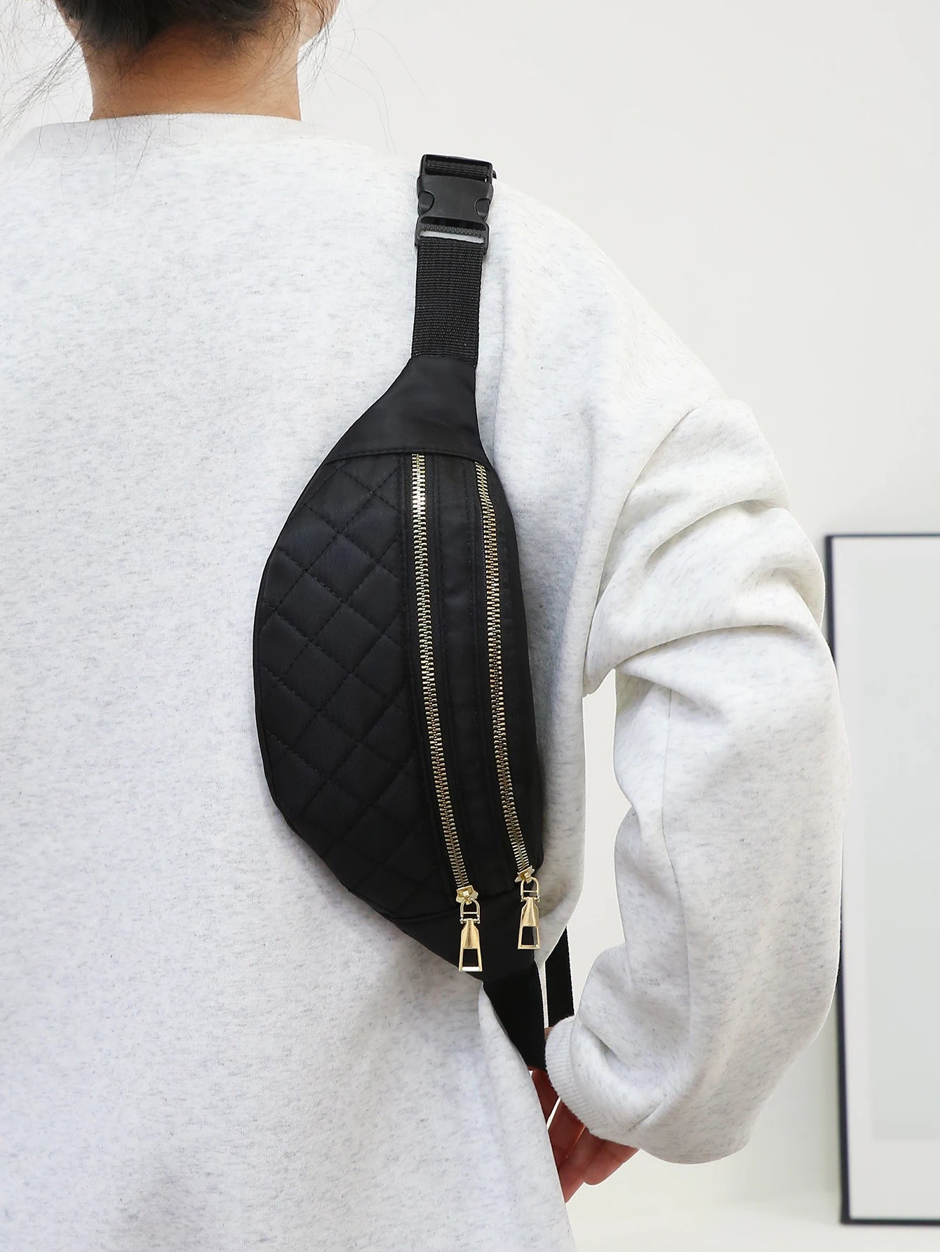 Marsupio da Donna in Nylon Borsa da Viaggio a Tracolla con Tasca da Cintura e Spazio Interno Multifunzionale