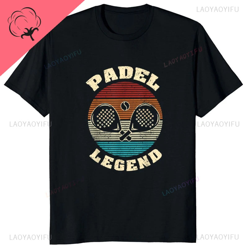 Maglietta Uomo Divertente Perdere A Padel Con Grafica Skull Anime In Cotone Traspirante Premium Estate