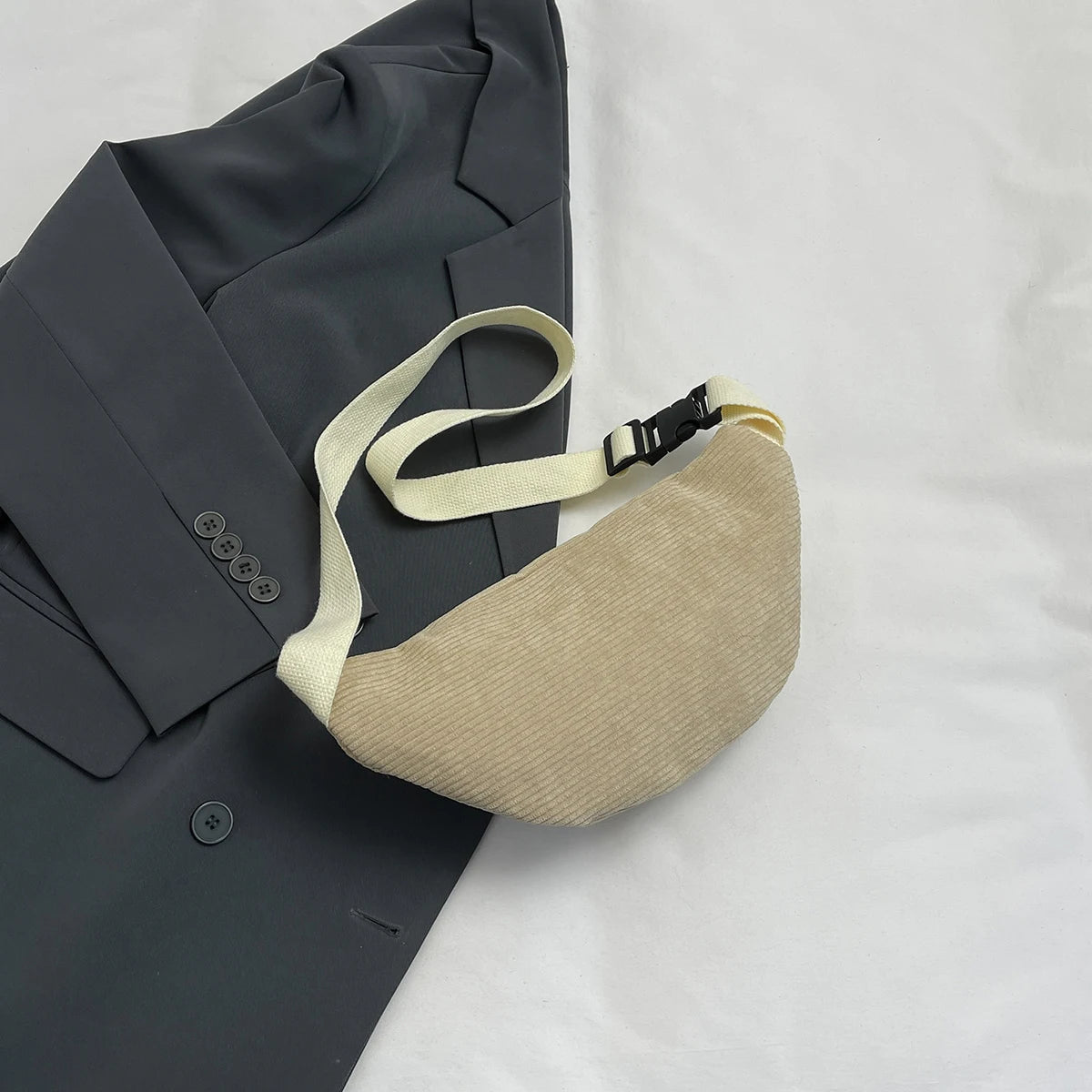 Marsupio Da Donna In Velluto A Coste Borsa A Tracolla Per Studenti Cintura Per Telefono Moda