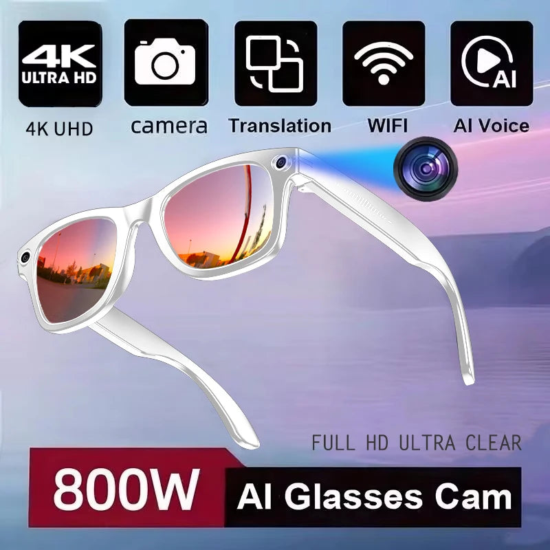 Anteprima Mondiale 2026 Occhiali Intelligenti AI Con Fotocamera 720P Bluetooth Chiamate Traduzione AI Assistente Vocale