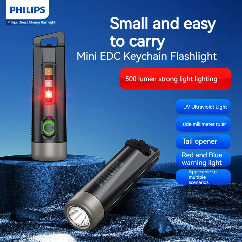 Philips Mini Torcia SFL1121 Alta Intensità Ultraluminosa Ricaricabile Portatile Autodifesa Emergenza Esterna 200 Metri