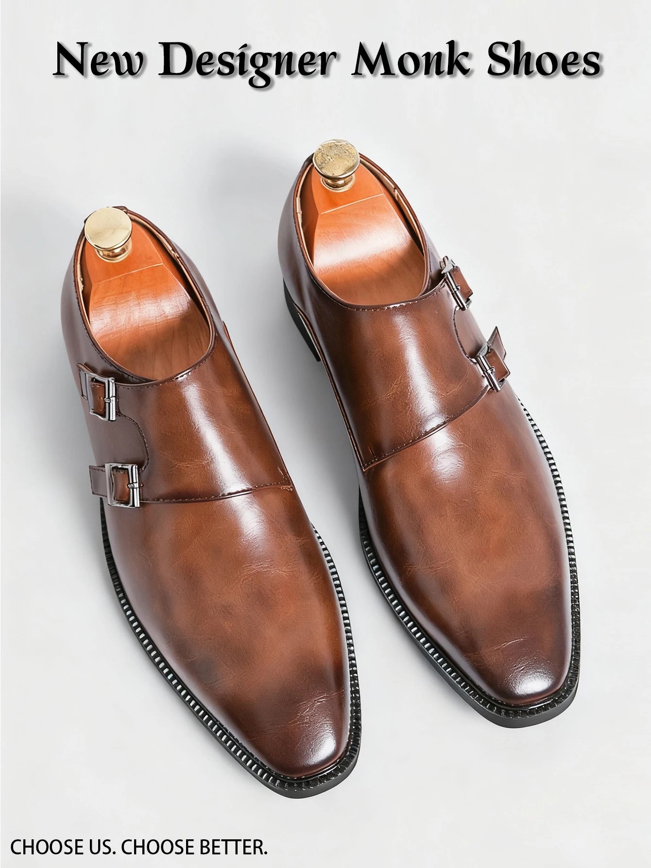 Scarpe Classiche Da Uomo In Pelle Monaco Con Abito Retrò Con Fibbia A Punta Oxford Da Uomo Comode