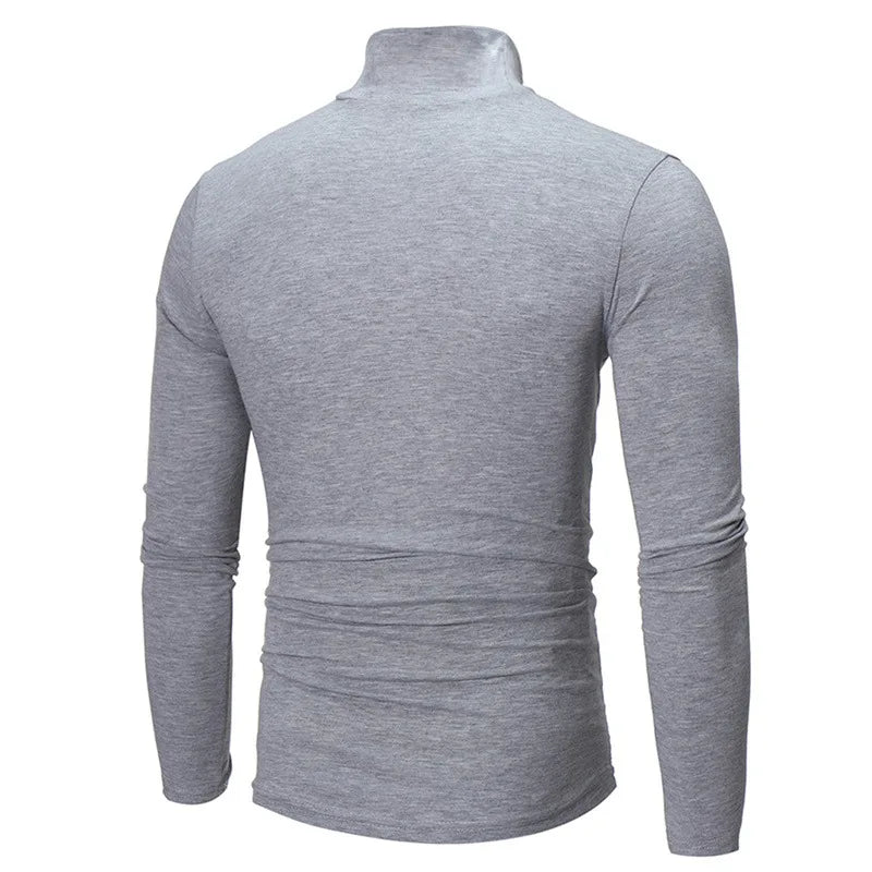 Uomo Dolcevita Autunno Inverno Slim Fit Collo Alto Alta Elasticità Manica Lunga Traspirante Maglieria Pullover