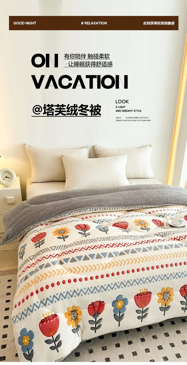 Coperta Super Spessa Inverno Autunno Taglia Queen Peluche Antistatica Morbida Confortevole Pile Coral Fleece Poliestere