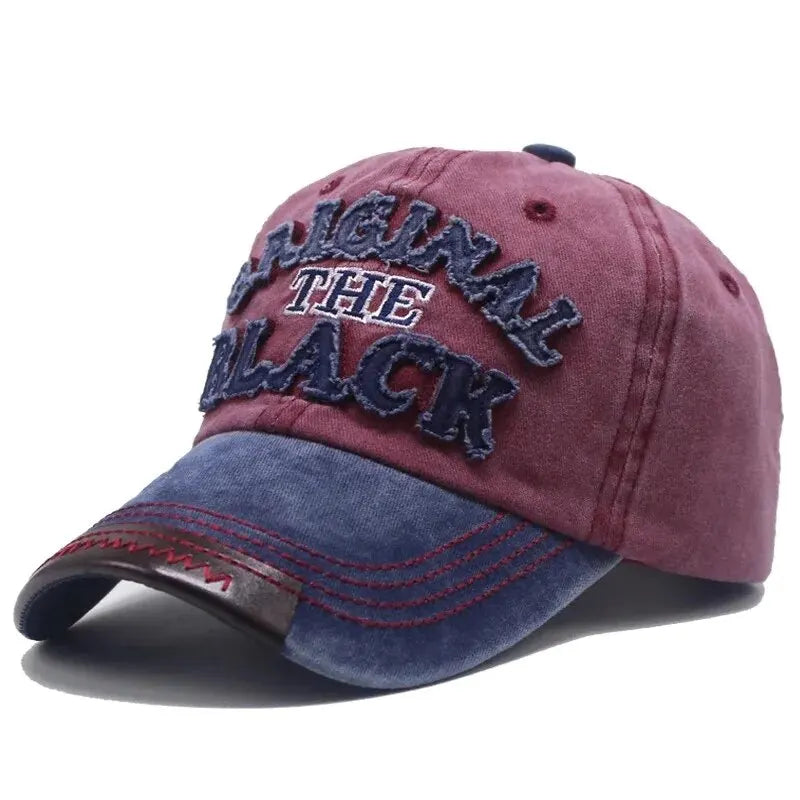Berretto Da Baseball Vintage Unisex Cotone Lavato Ricamo Lettera Nera Berretto Casual Da Esterno