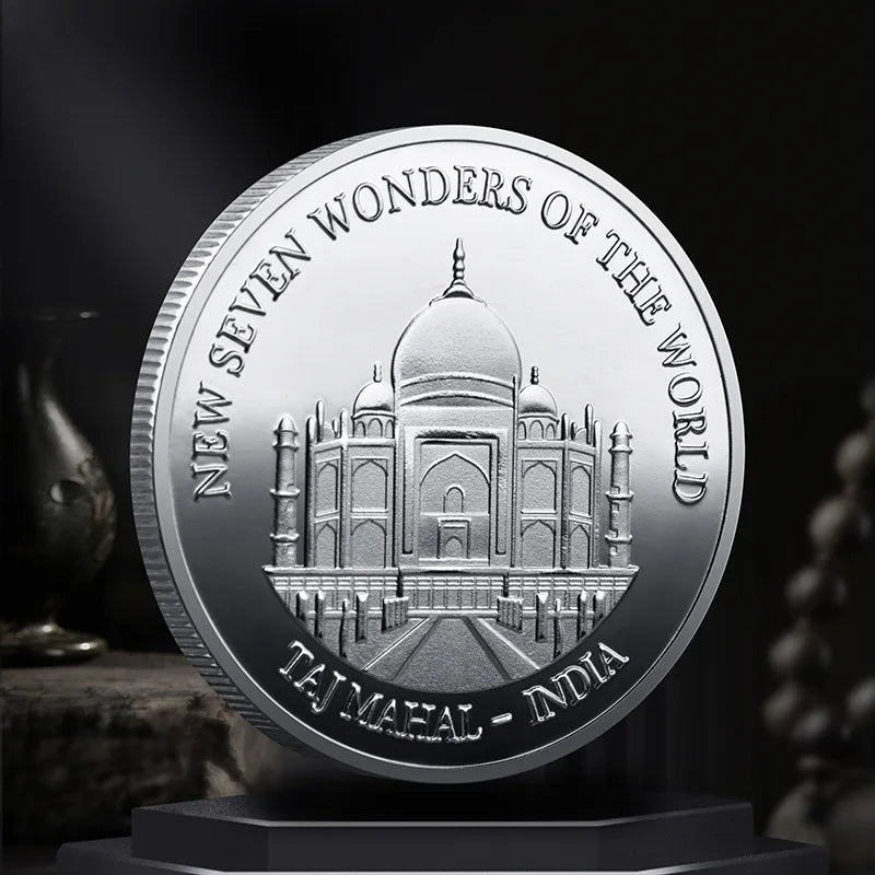 Set Di 7 Monete Placcate Oro E Argento Sette Meraviglie Del Mondo Collezione Commemorativa Viaggi