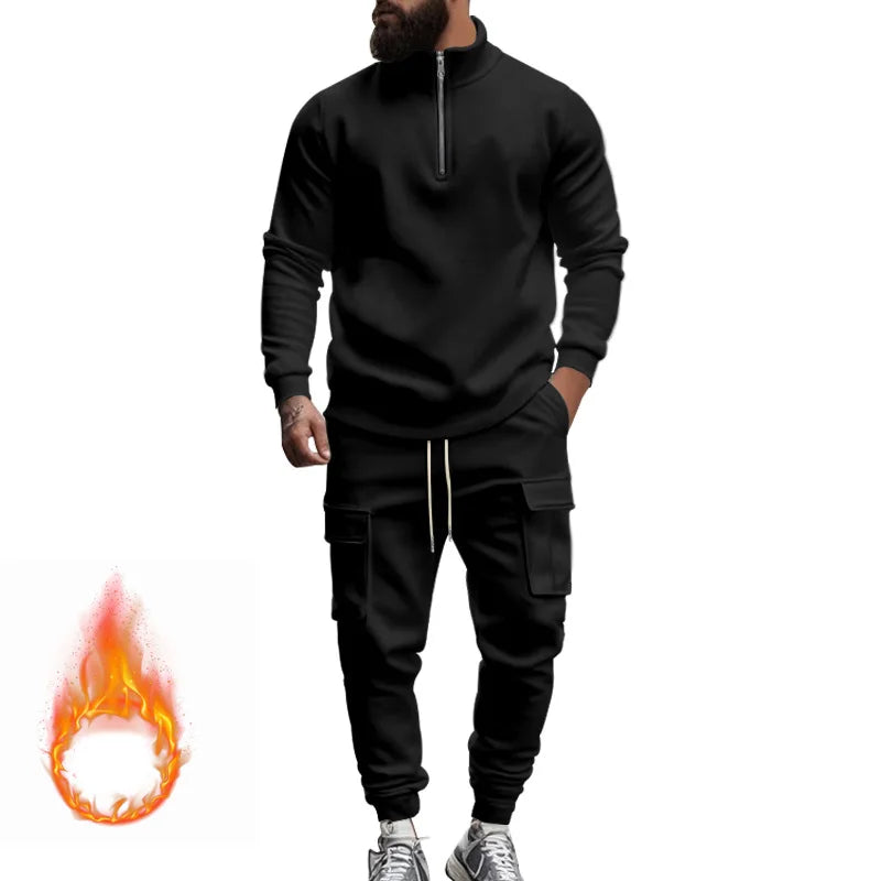 Pantaloni Sportivi Con Cerniera Calda In Velluto Da Uomo Casual Autunno Inverno 2024