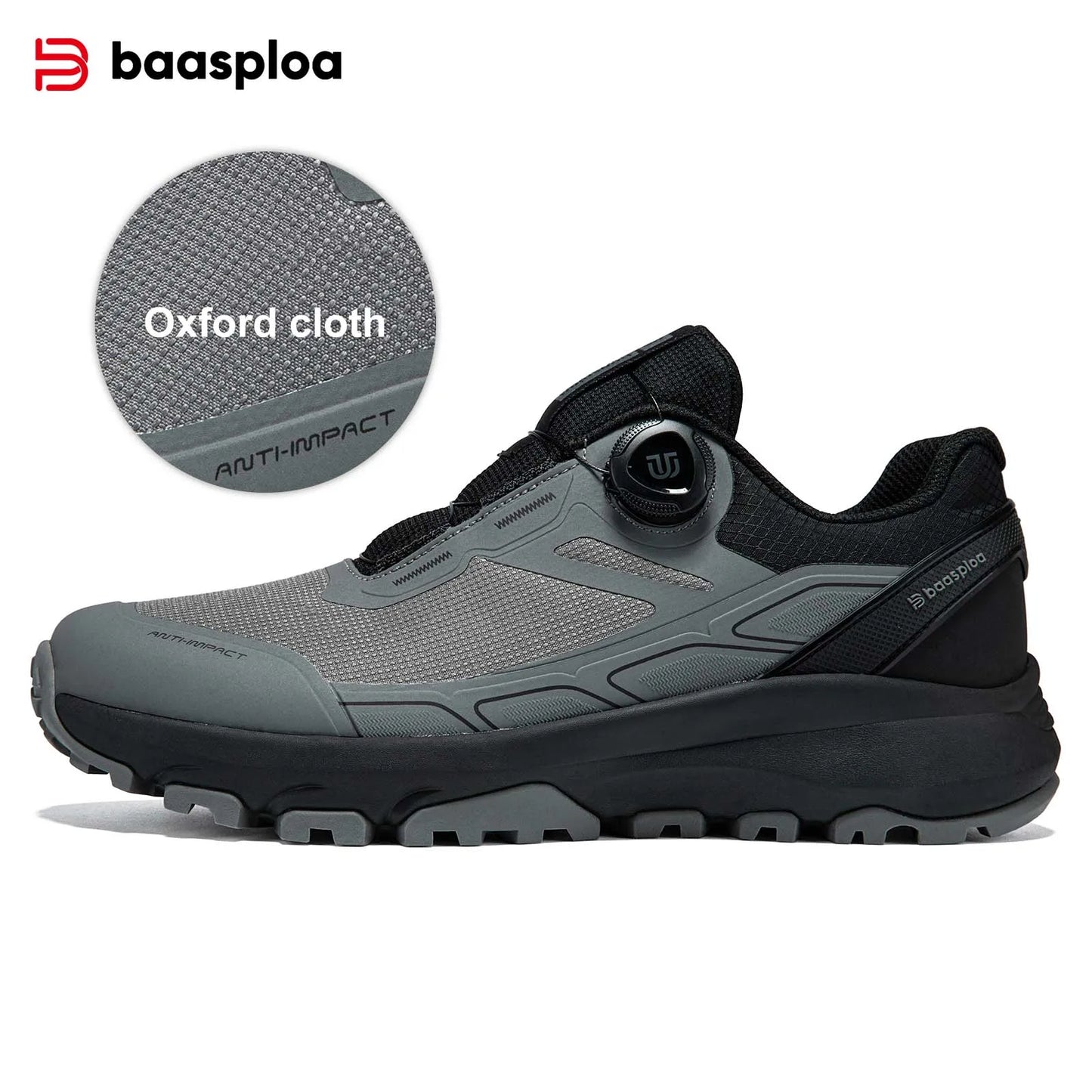 Baasploa Scarpe Da Trekking Uomo Traspiranti In Rete Antiscivolo Elevazione Comfort Outdoor