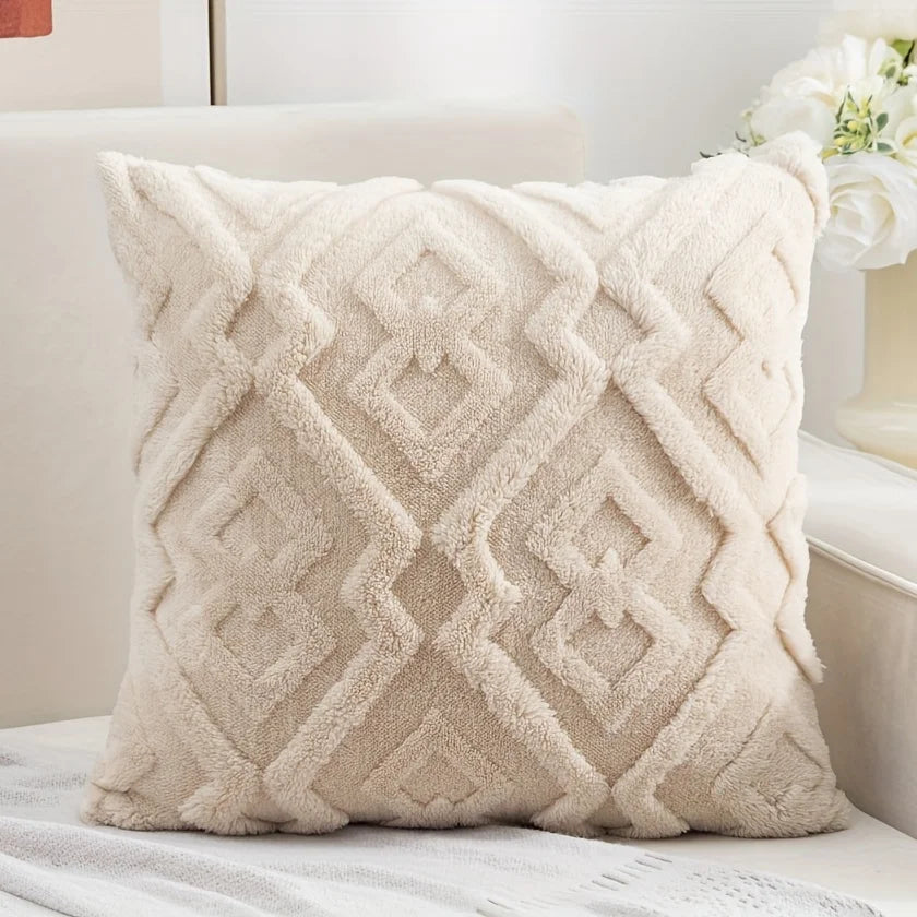 Fodera Cuscino In Velluto Jacquard Fiocco Di Neve Stampato 1 Pezzo Decor Casa Eleganza