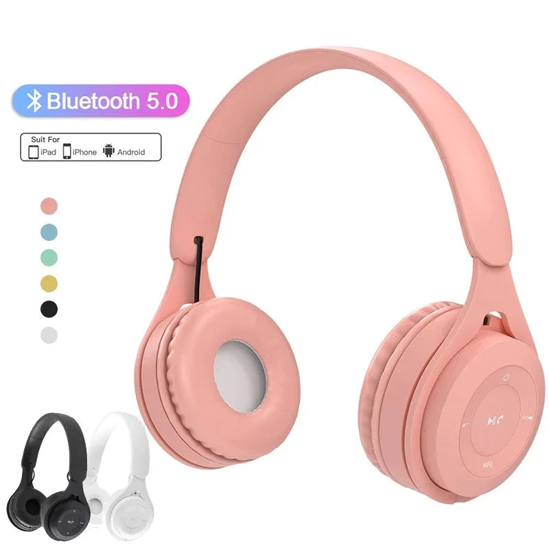 Cuffie Bluetooth Senza Fili Da Gaming Con Microfono Fascia Stereo Macaron Per Tablet E Smartphone