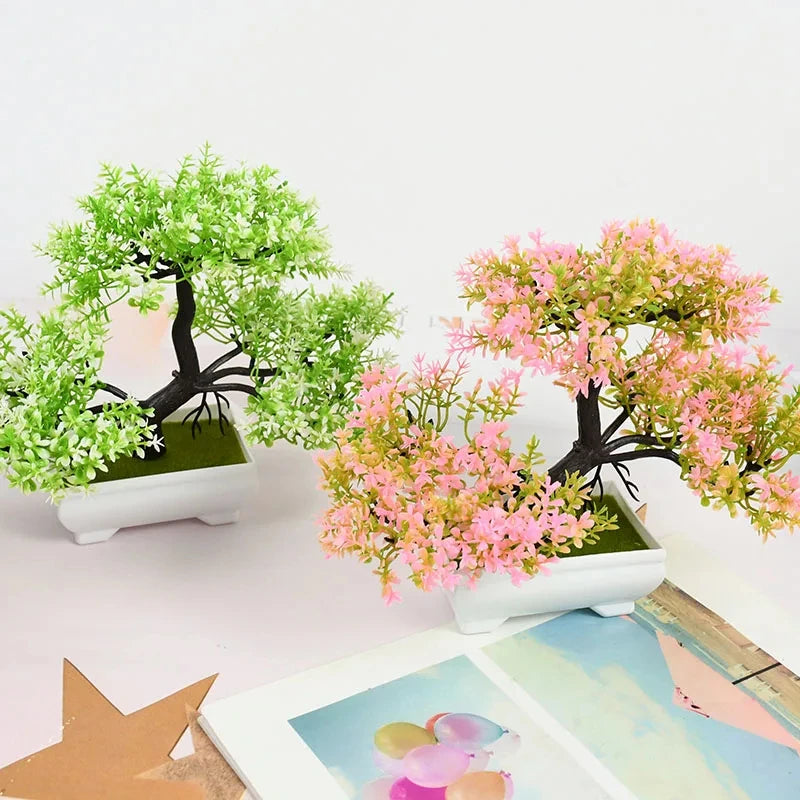 Piante Artificiali Bonsai Piccolo Albero In Vaso Con Fiori Decorativi Per Tavolo Casa Giardino E Decorazione Per Hotel