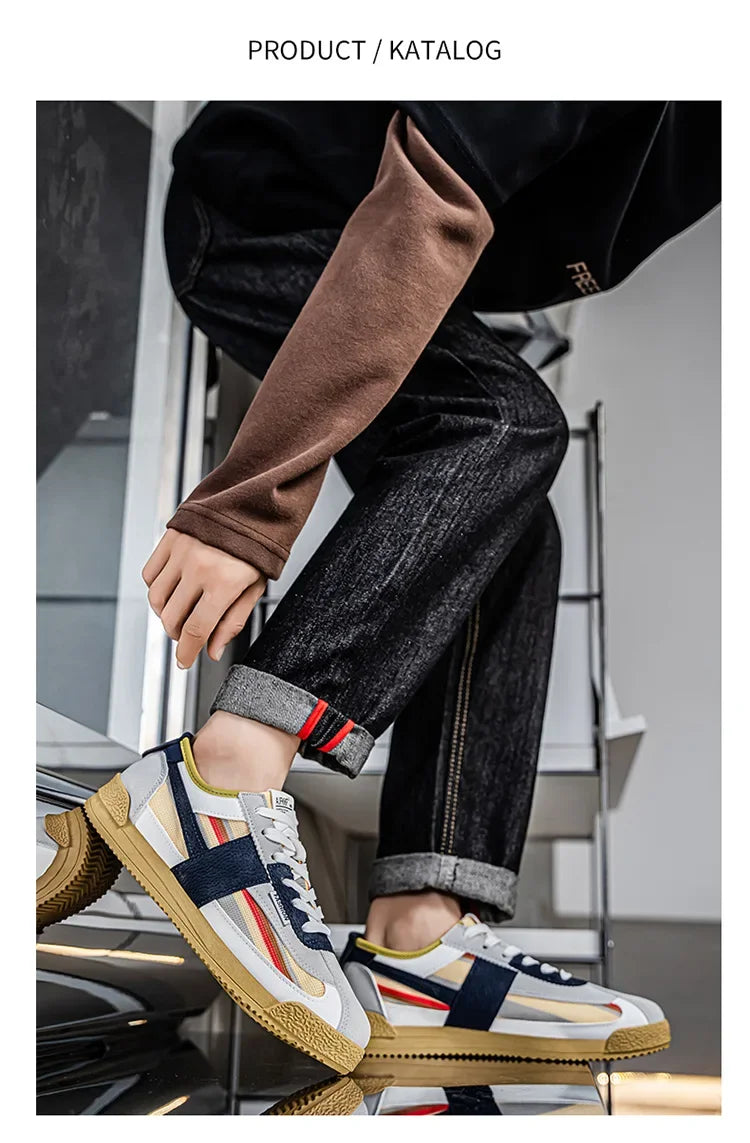 Scarpe Casual Uomo Traspiranti In Tela Versione Aggiornata Primavera Estate Punta Tonda Fodera In Poliestere