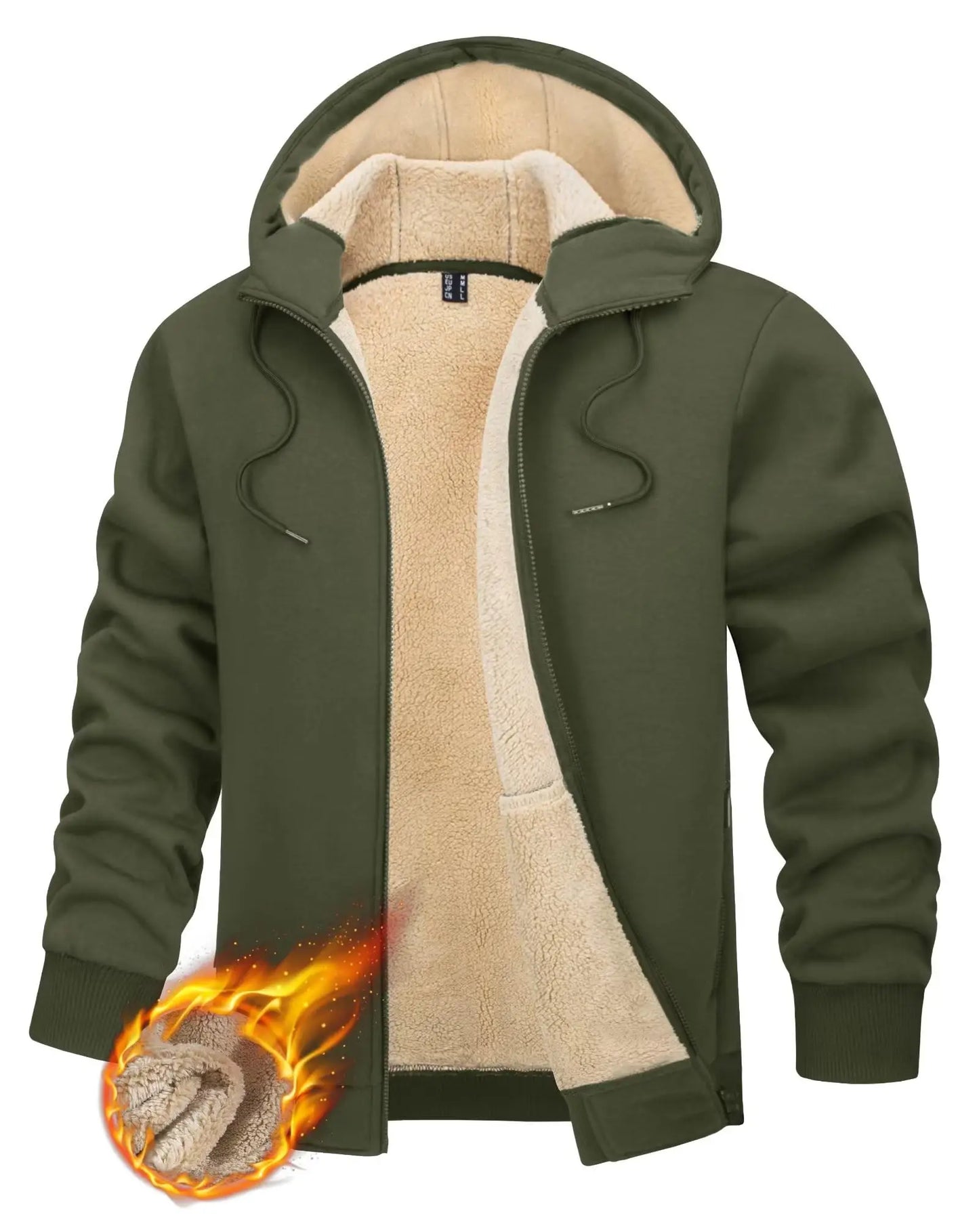 Tacvasen Felpa Con Cappuccio In Pile Sherpa Da Uomo Invernale Antivento Con Zip Capispalla Casual Sportivo