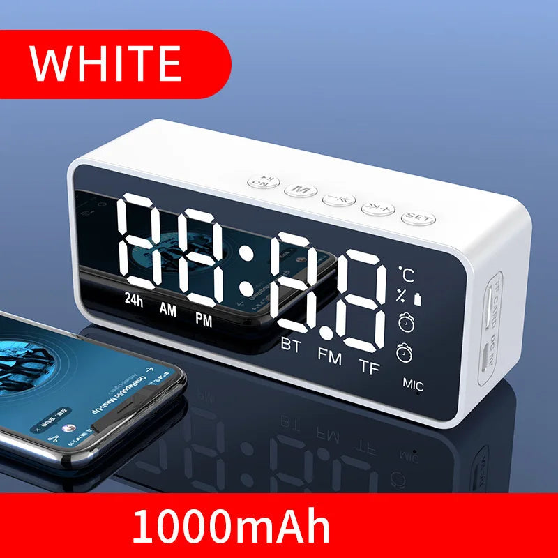 Sveglia Radio FM Con Altoparlante Bluetooth Subwoofer Portatile Con Lampada Integrata E Suono Wireless