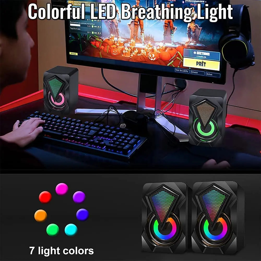Mini Altoparlante In Cristallo Con Luce RGB Per Computer Alimentatore USB Ausiliario E Porta 3 5 Mm Adatto A Monitor