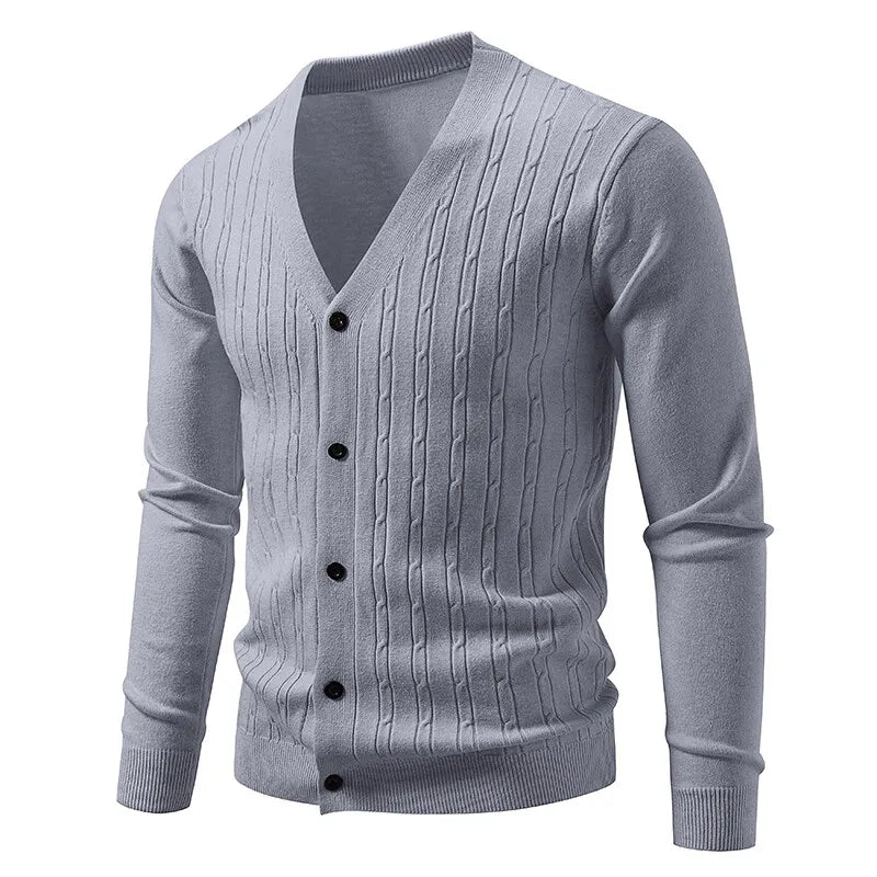 Favocent Maglione da Uomo Scollo a V Sottile Lavorato a Maglia Solido Autunno 2025 Moda Casual