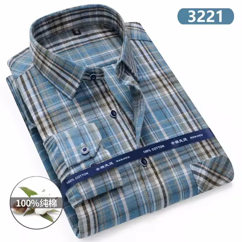Camicie Da Uomo In Flanella Scozzese A Quadri Manica Lunga In Cotone Taglie Dalla S Alla XL Vestibilita Standard E Casual