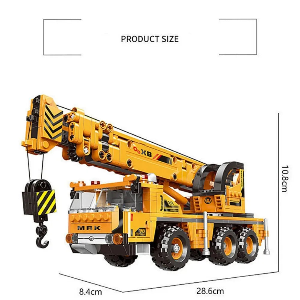 Set Costruzioni Multi Veicoli Caricabatteria Gru Camion Fai Da Te Blocchi Ingegneria Giocattolo Per Bambini