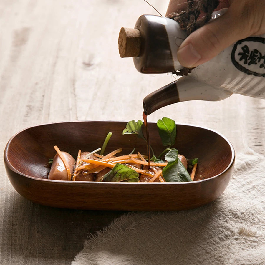 Ciotola a Forma di Barca in Legno Artigianale per Frutta Insalata o Snack Piatto Decorativo da Tavolo e Portaoggetti
