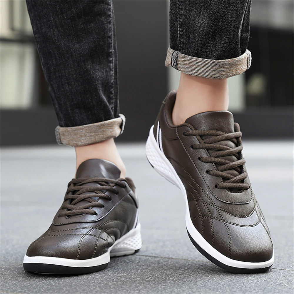 Scarpe Da Uomo Casual In Pelle Stringate Da Passeggio Per Esterni Bianco Nero Taglia 10