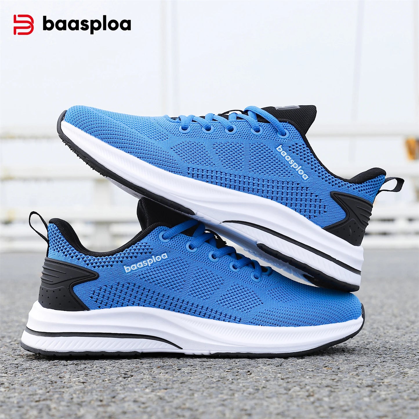 Baasploa Scarpe Da Corsa Uomo Leggere In Mesh Traspiranti Con Lacci Per Attività All Aperto