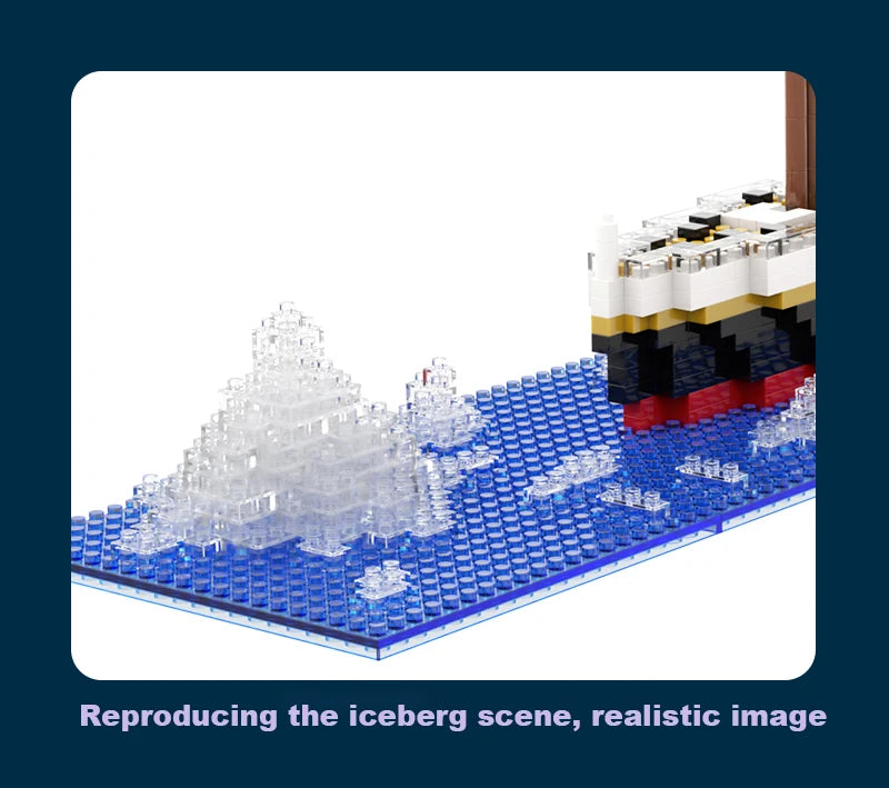 Titanic Giant Puzzle Kit Micro Blocchi Nave da Crociera Desktop Regalo Compleanno Bambini