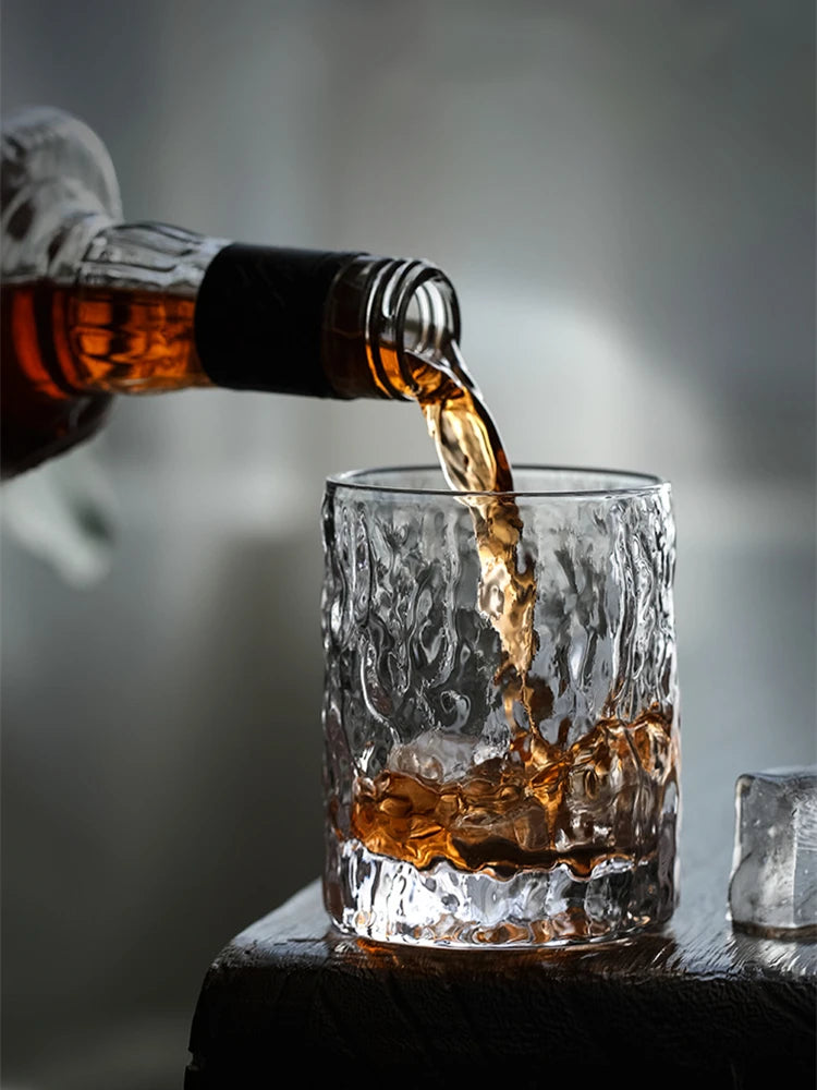 Bicchiere Whisky Vecchio Stile Con Base Pesante In Cristallo Design Giapponese Aderia