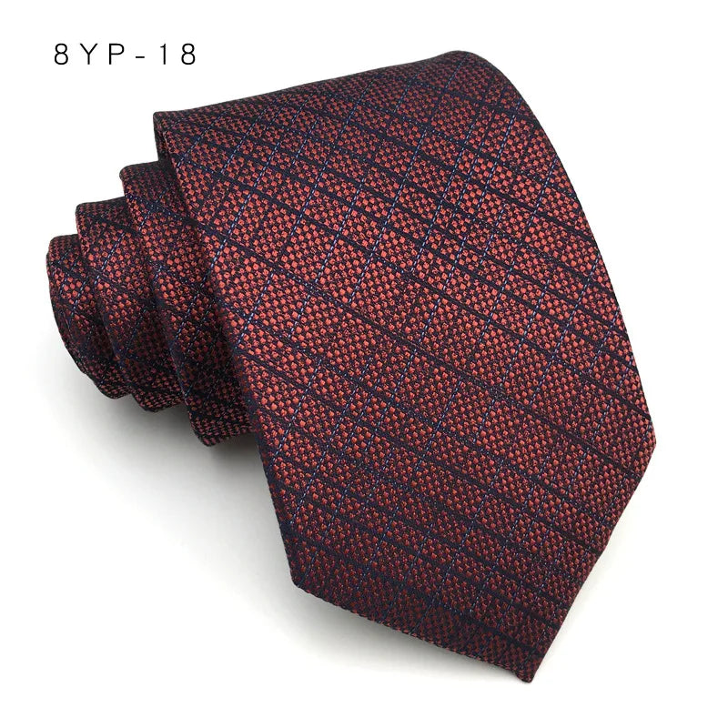 Cravatta Da Uomo 8 Cm In Poliestere Jacquard A Righe Classica Per Matrimonio E Affari Ascot YISHLINE