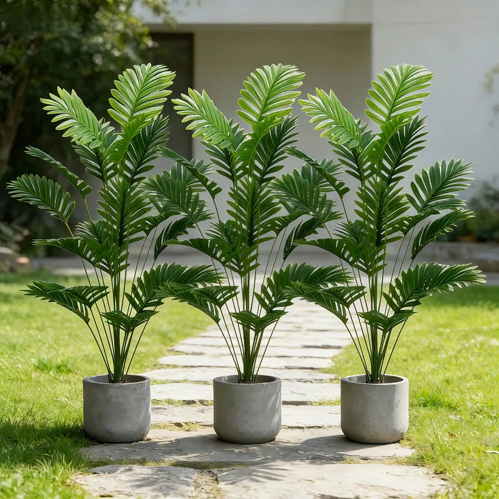 Palma Artificiale Grande 65-128 Cm Con Foglie Piante Finte In Plastica Ramo Monstera Decorazioni Domestiche