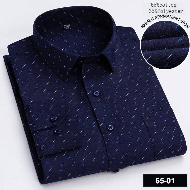 Novità Camicia Da Uomo Slim Fit Maniche Lunghe Formale Con Tasca Singola In Morbido Cotone Scozzese Per Ufficio