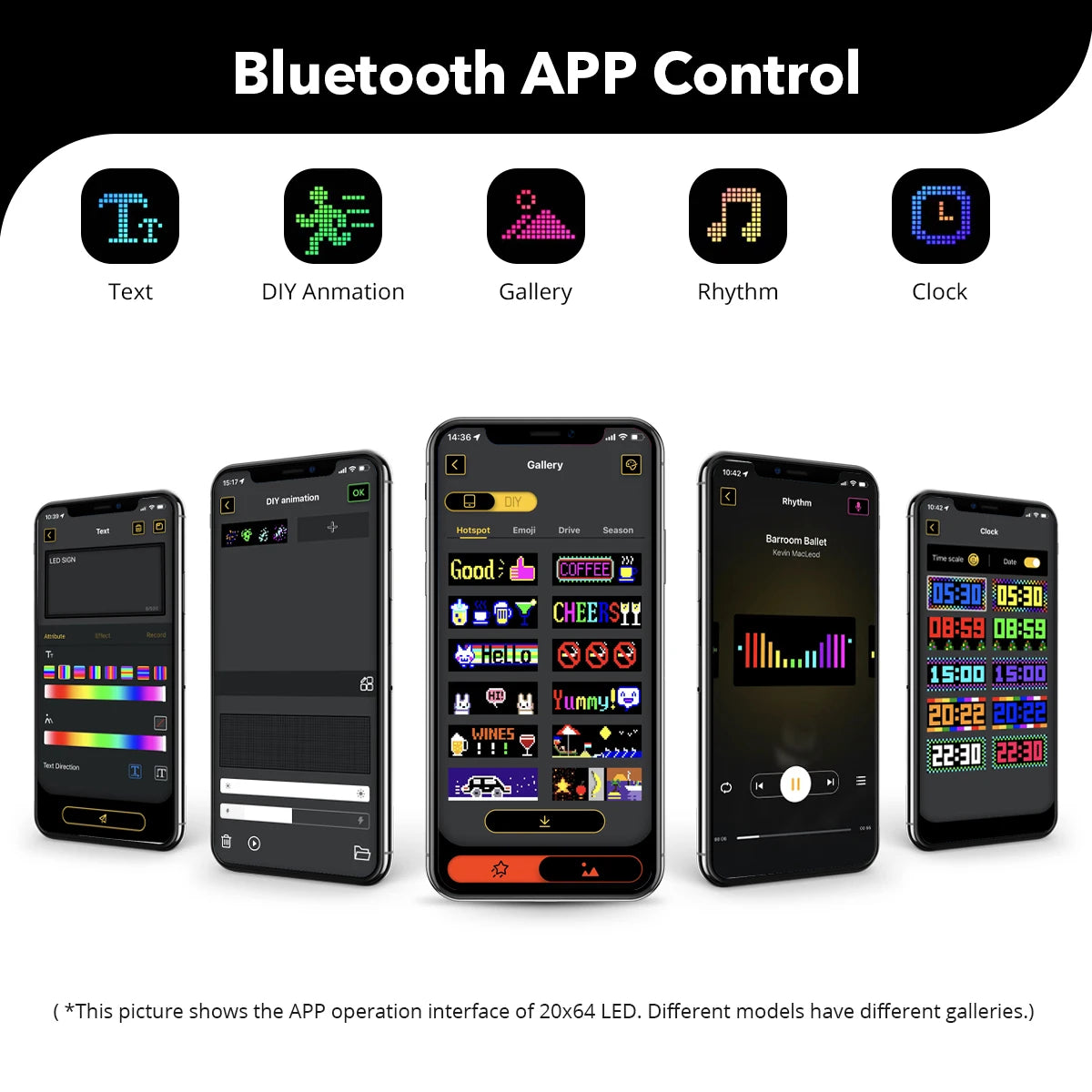 Pannello Pixel A Matrice 16x96 LED Per Insegne Pubblicitarie Scorrimento Luci Controllo App Bluetooth USB 5V