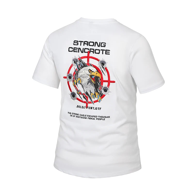 T Shirt Da Uomo Maniche Corte Con Ricamo 3D Estiva Traspirante Cotone Puro Di Alta Qualità