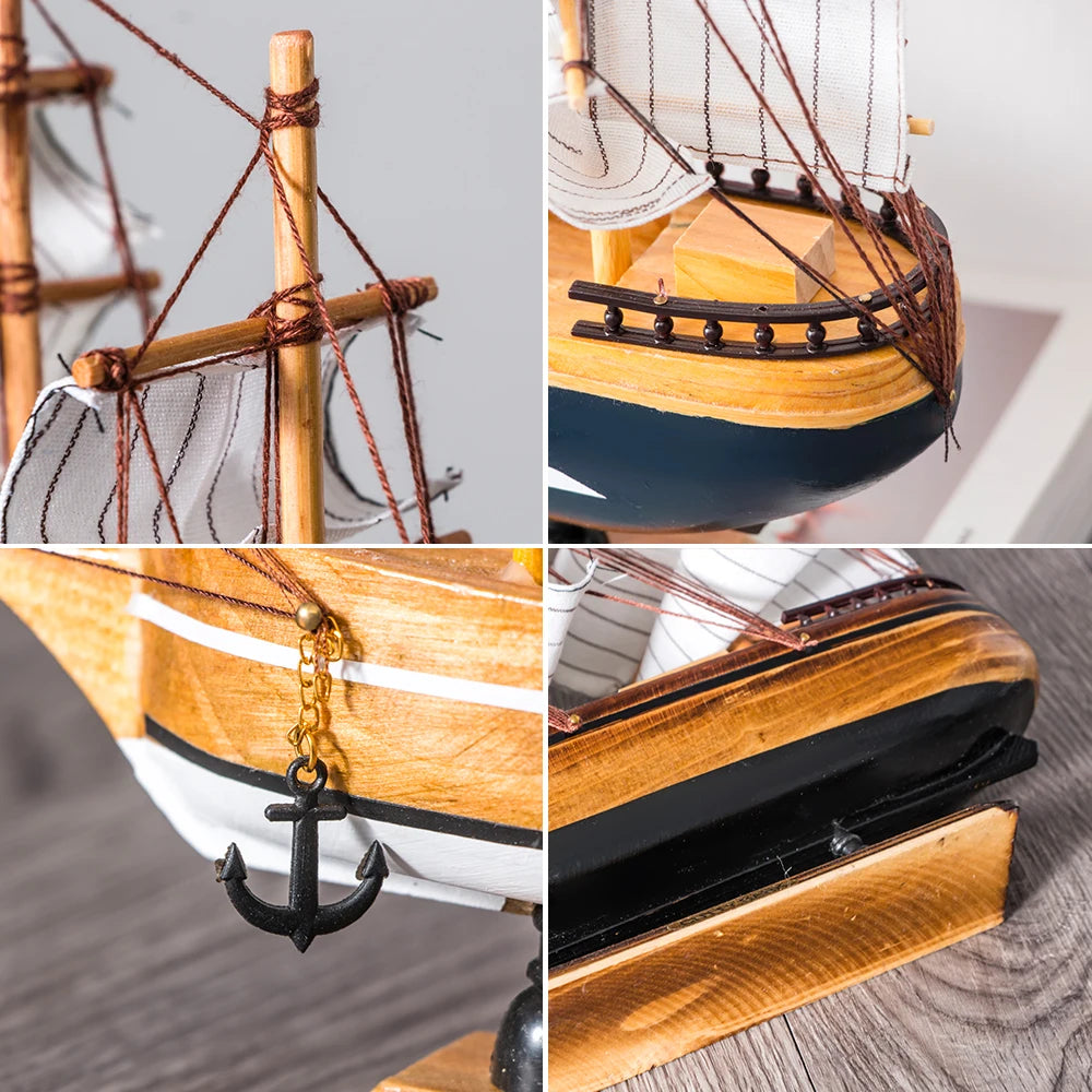 Modello Di Barca A Vela In Legno Per Decorazioni Della Casa In Stile Mediterraneo Accessori Regalo Compleanno